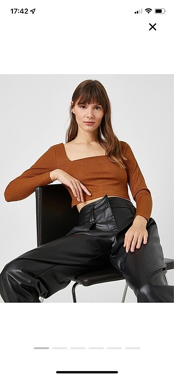 Uzun kollu crop tshirt
