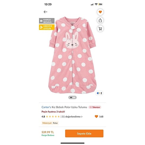 Carters Uyku tulumu