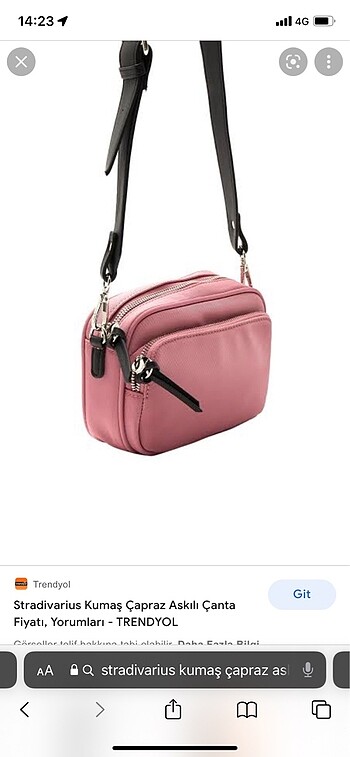  Beden pembe Renk Stradivarius Çapraz pembe çanta
