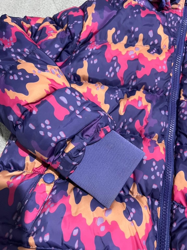 Kızlar için Kapüşonlu Bağlamalı Desenli Mont - Görsel 3