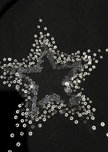 Siyah Payetli Uzun Kollu Sweatshirt - Görsel 4