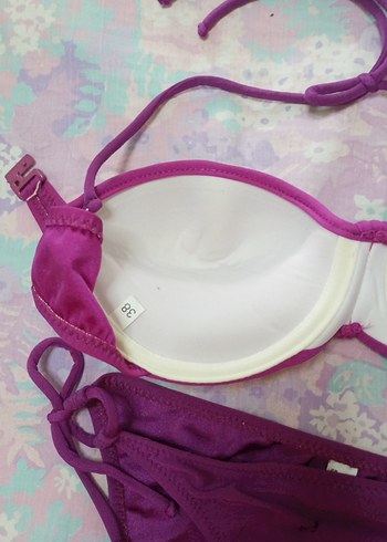 Mor Payetli İp Askılı Bikini - Görsel 6