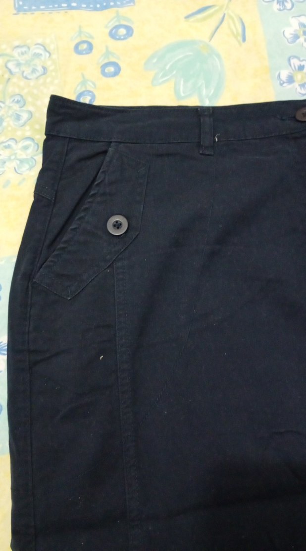 Düğmeli Siyah Hamile Kot Etek - Görsel 3