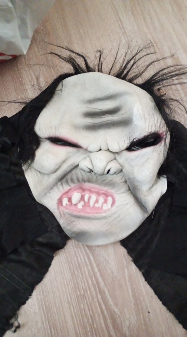 Korkutucu Yüz Maskesi Siyah Saçlı - Görsel 2