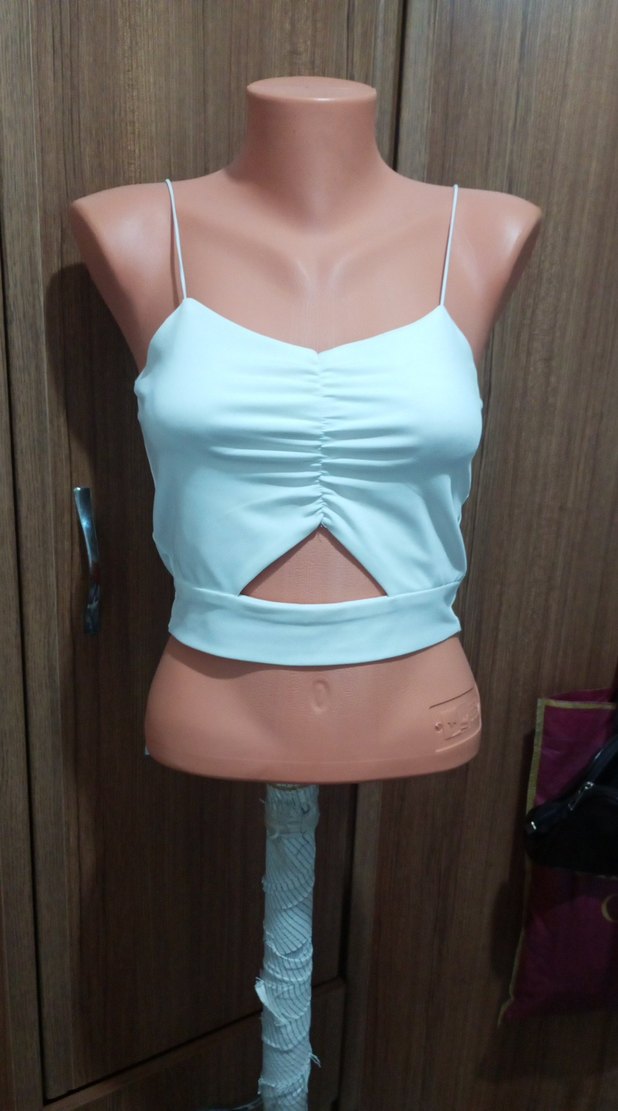 Turkuaz Pilili Mini Crop Top - Görsel 2