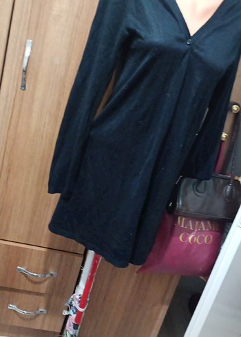 Siyah Uzun Kollu Salaş Kadın ceket - Görsel 2