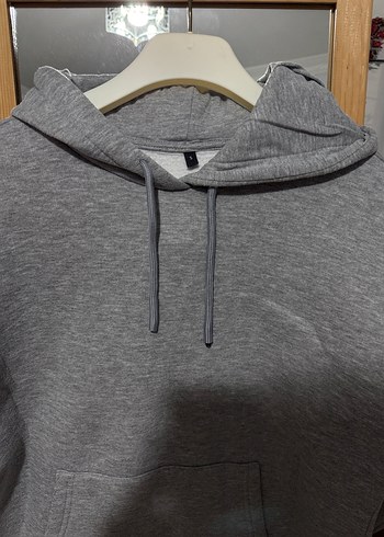 Gri Kadın Kapüşonlu Sweatshirt - Görsel 2