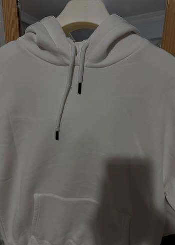 Kadın Beyaz Kapüşonlu Sweatshirt - Görsel 2