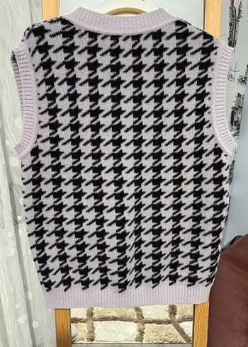 Gri V Yaka Kadın Triko Süveter - Görsel 3