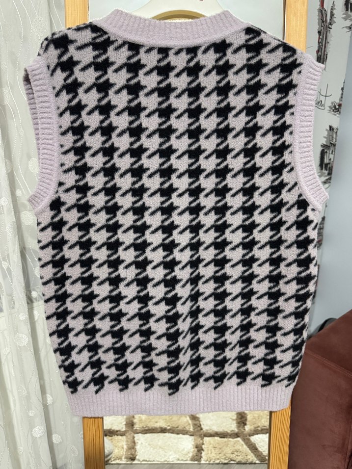 Gri V Yaka Kadın Triko Süveter - Görsel 3