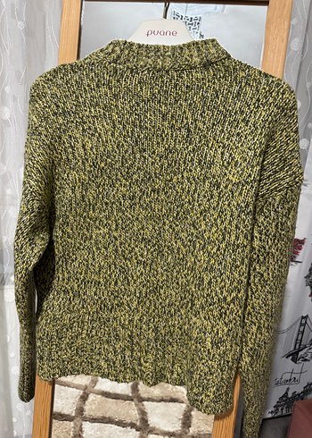 Sarı Örgü Boğazlı Kadın Kazak - Görsel 3