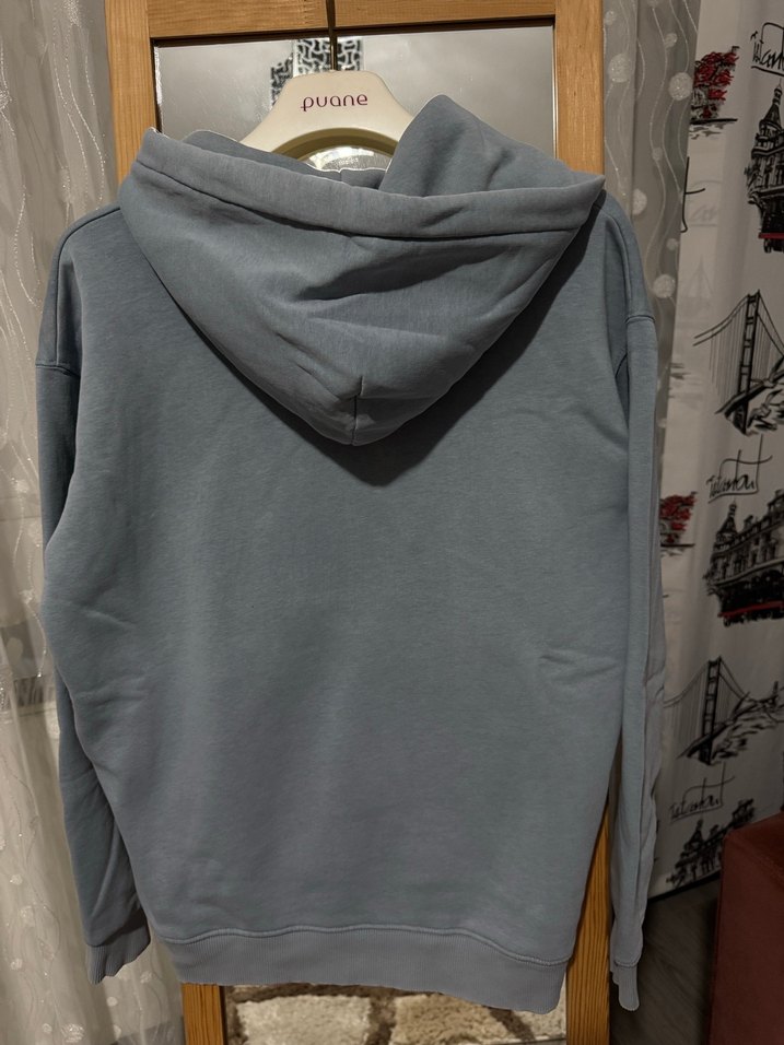 Gri Kapüşonlu Kadın Sweatshirt - Görsel 3