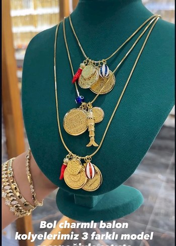 Renkli İşlemeli Mini Zincirli Kadın Kolyesi - Görsel 3