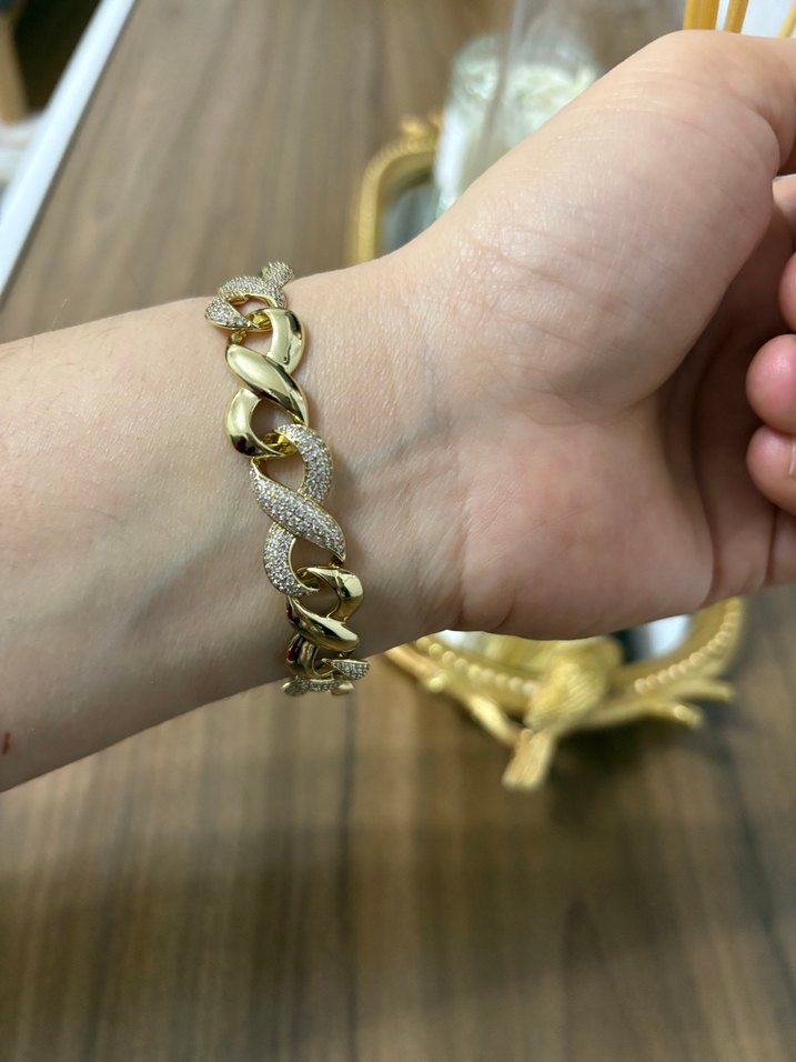 Xuping sonsuzluk Gurmet Zincir Detaylı Altın Renk Bileklik - Görsel 2