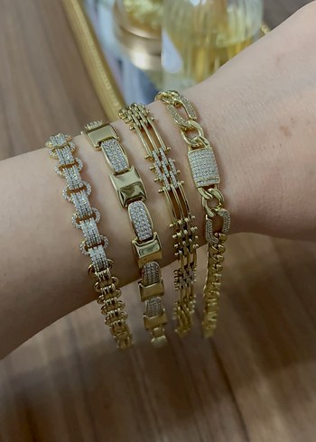 Xuping Zincir Detaylı Altın Renkli Kadın Bileklik - Görsel 3