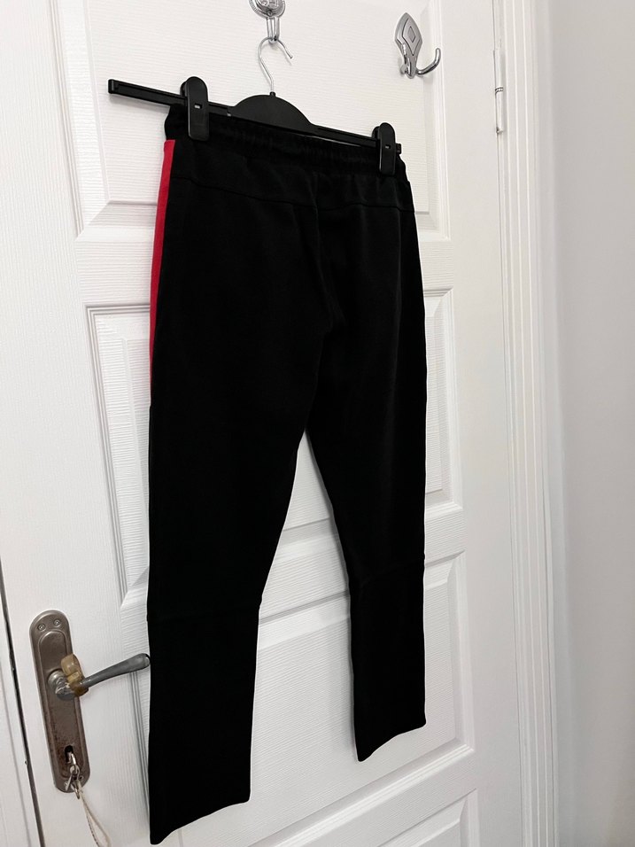 Fermuarlı Kırmızı Siyah Erkek Kısa Eşofman - Görsel 4