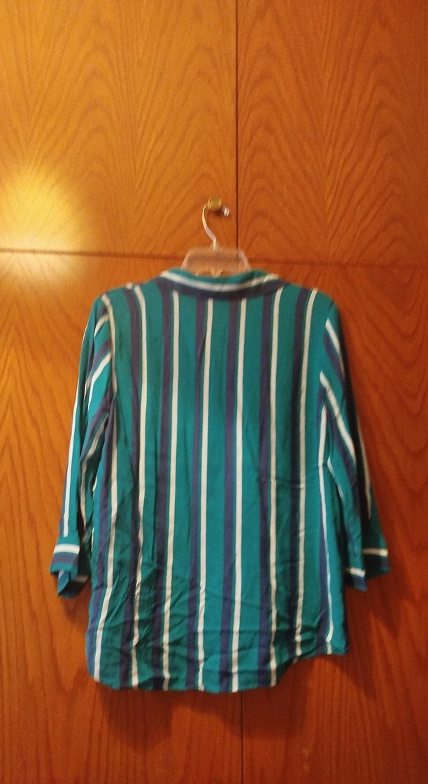 Düğmeli Turkuaz Bohem Kadın Gömlek - Görsel 2