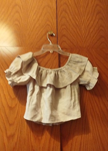 Düğmeli Kısa Keten Bluz - Görsel 2