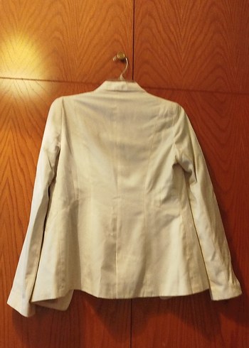 Düğmeli Beyaz Kadın Blazer Ceket - Görsel 3