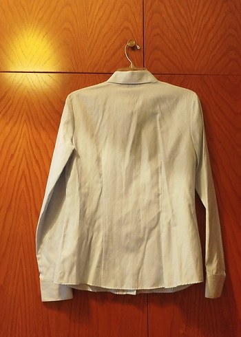 Düğmeli Beyaz Pamuklu Kadın Gömlek - Görsel 3