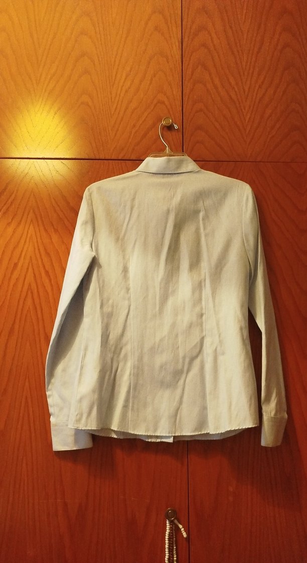 Düğmeli Beyaz Pamuklu Kadın Gömlek - Görsel 3