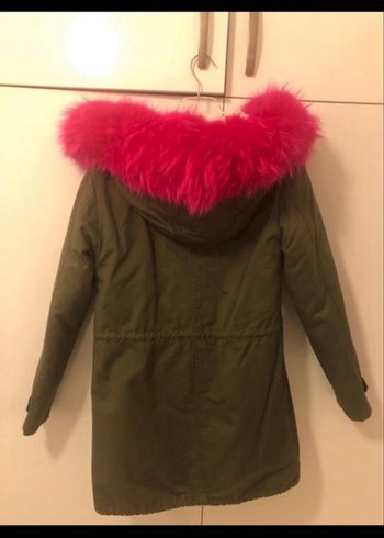 Kürk Detaylı haki Kışlık Kadın Mont - Görsel 2