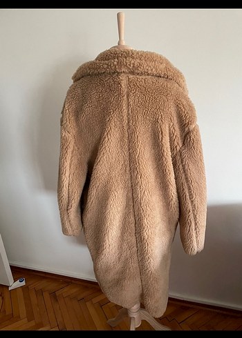 Bej Kadın Peluş Kaban - Görsel 4