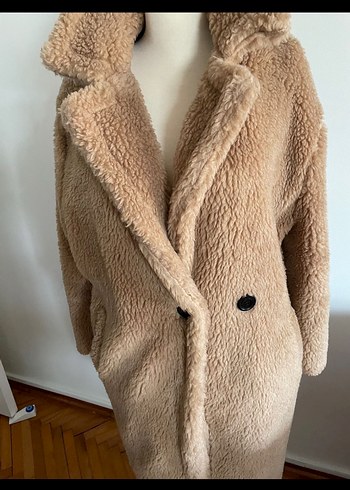 Bej Kadın Peluş Kaban - Görsel 2