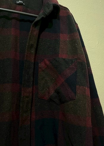 Bordo Düğmeli Uzun Kollu Erkek Gömlek - Görsel 3