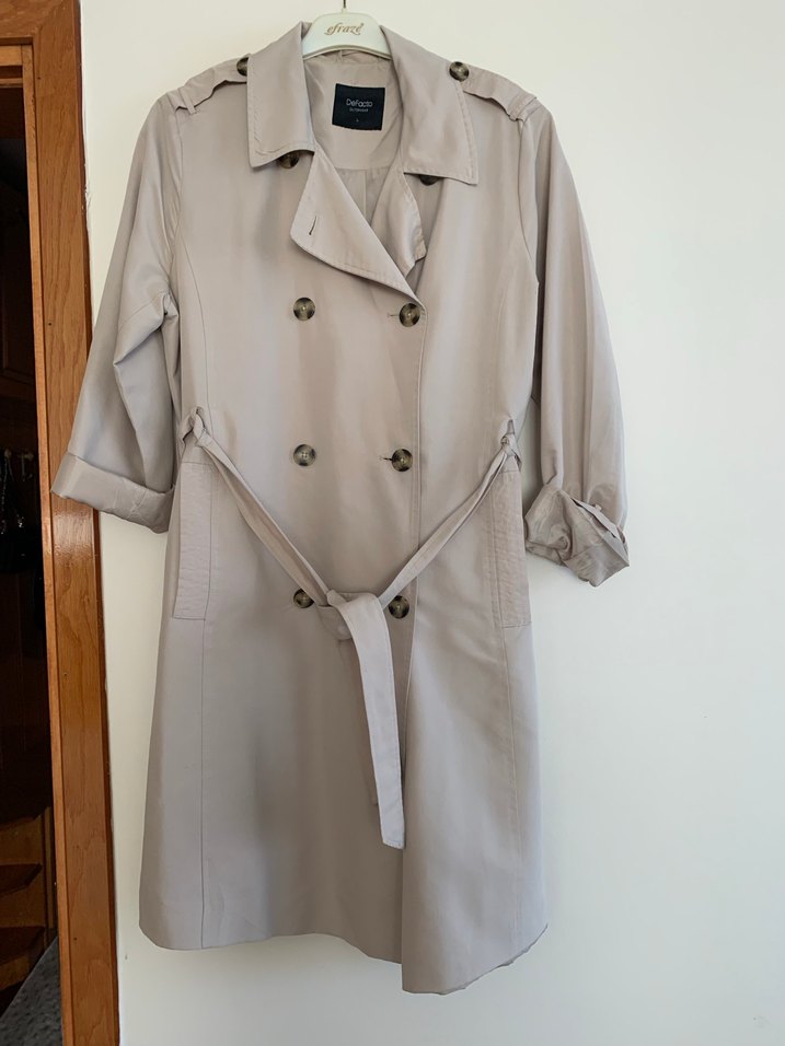 Bej Midi Kadın Trençkot - Görsel 5