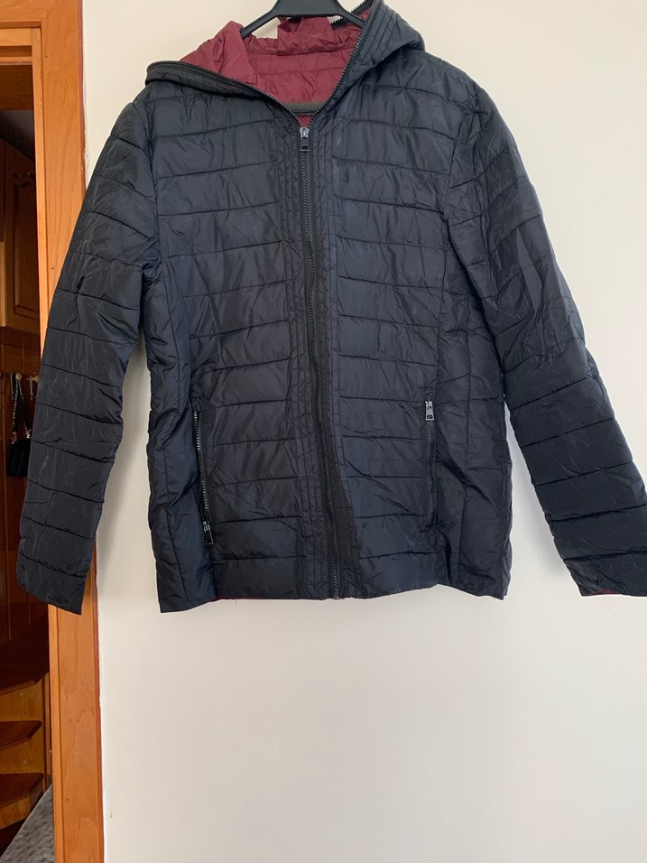 Bordo Astarlı Siyah Kapitone erkek Mont - Görsel 2