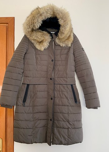 HakiKürklü Midi Kadın Kışlık Mont - Görsel 7