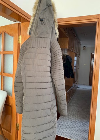 HakiKürklü Midi Kadın Kışlık Mont - Görsel 3