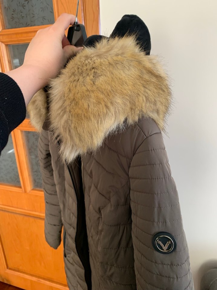 HakiKürklü Midi Kadın Kışlık Mont - Görsel 5