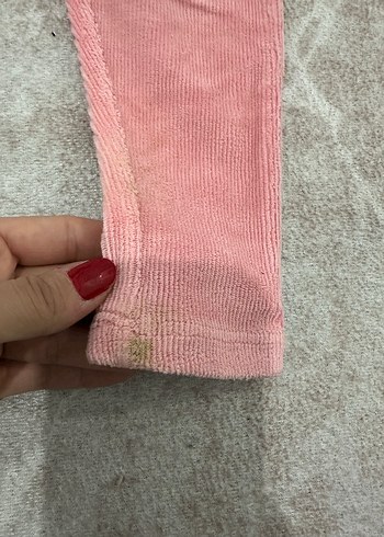 Pembe Kadife Kız Tayt - Görsel 2