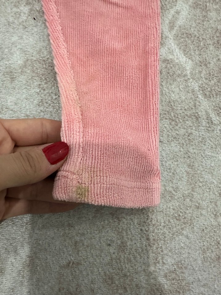 Pembe Kadife Kız Tayt - Görsel 2