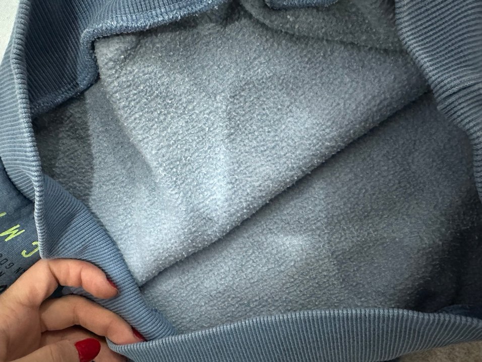 Erkek Kapüşonlu Fermuarlı Mavi Sweatshirt - Görsel 3