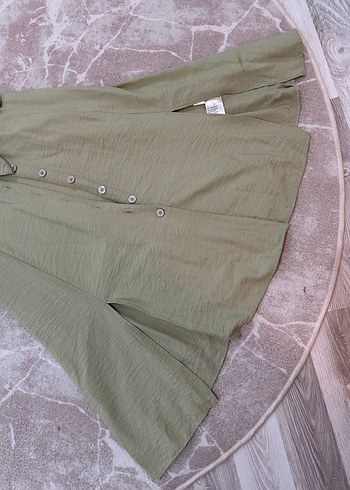 Kemerli V Yaka Uzun Keten Elbise - Görsel 4