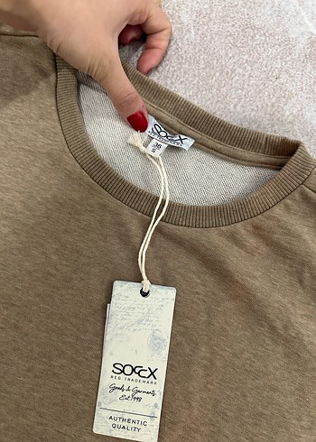 Bej Kadın Uzun Kollu Bisiklet Yaka Sweatshirt - Görsel 3