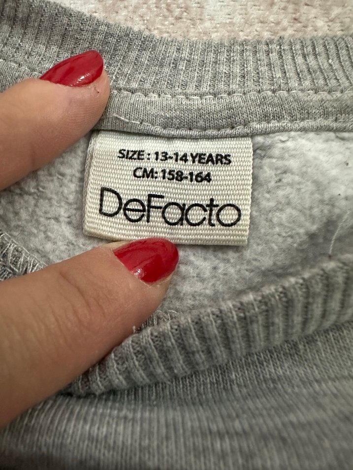 Gri Kadın Uzun Kollu Sweatshirt - Görsel 2