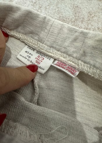 Kız Çocuk Gri Düğmeli Bol Kesim Pantolon - Görsel 2