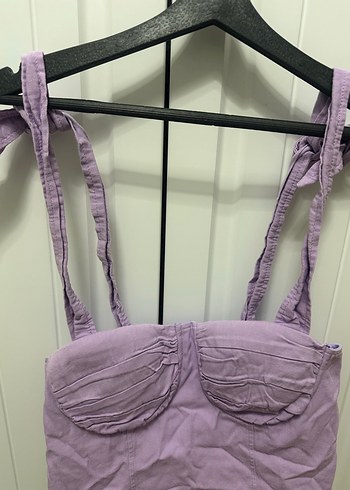 Mor Keten Mini Straplez Büstiyer - Görsel 2
