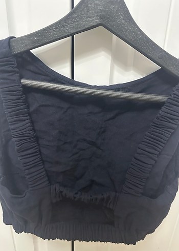 Lacivert adil ışık sırtı açık bluz - Görsel 3