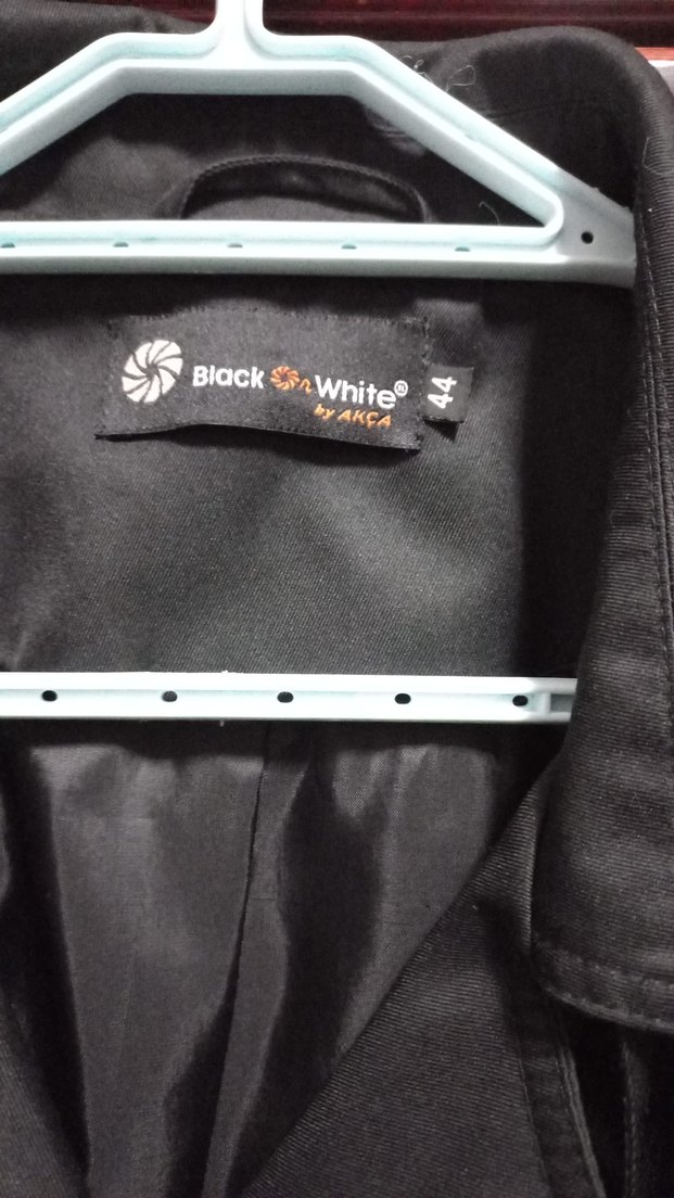 Siyah Kemerli Uzun Kadın Trençkot - Görsel 2