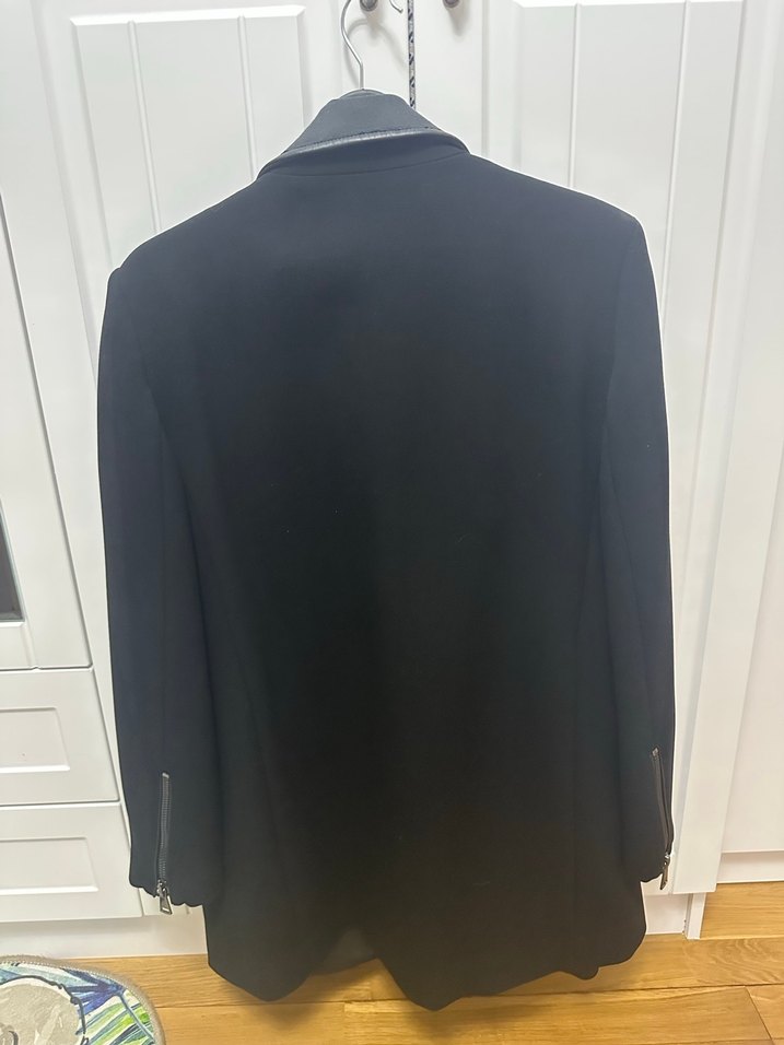 Siyah Deri Midi Kadın kaban - Görsel 3