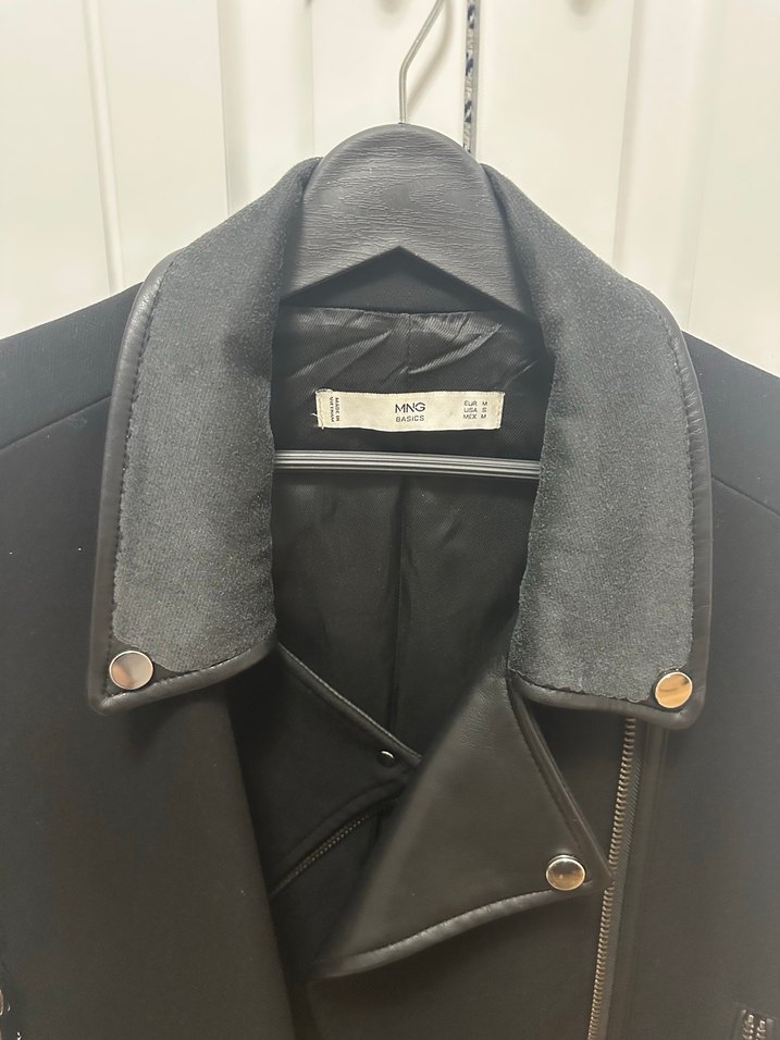 Siyah Deri Midi Kadın kaban - Görsel 2