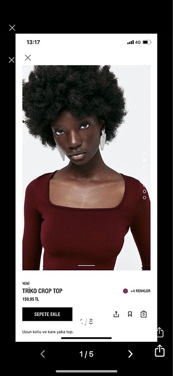 Zara bordo crop