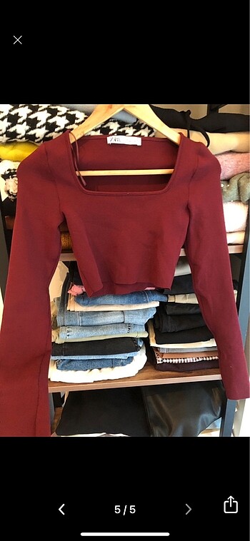 s Beden bordo Renk Zara bordo crop