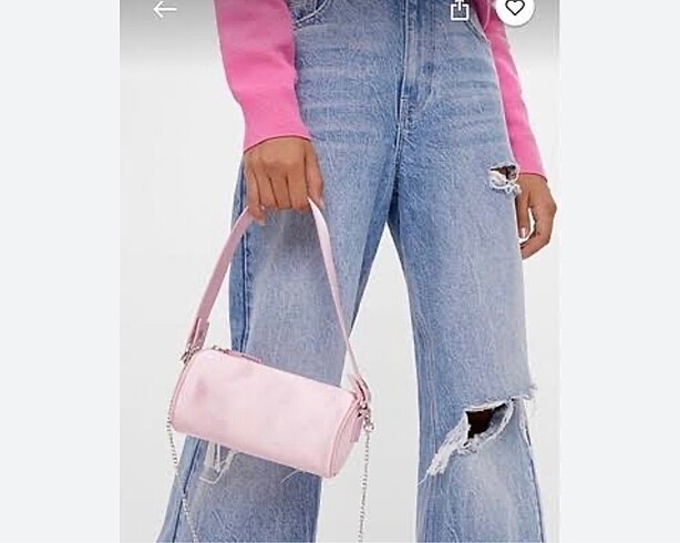 BERSHKA PEMBE SİLİNDİR ÇANTA
