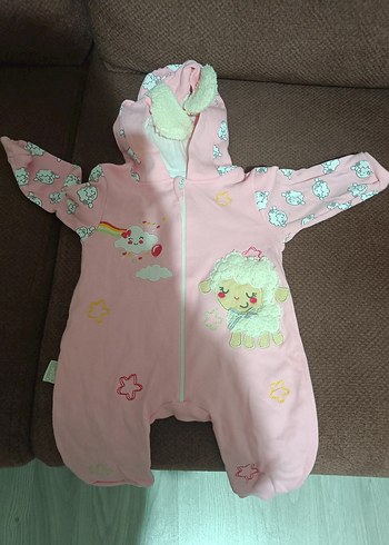 Kız Bebek Fermuarlı Pembe Tulum